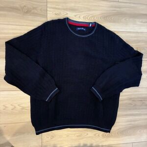 English Laundry Men's Navy‎ Blue Textured Crew Neck Long Sleeve Sweater Size L